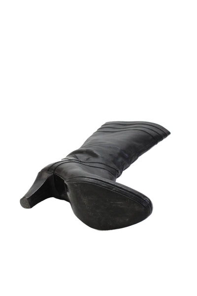 Vagabond Womens Leather Mid Calf Pull On Boots Black Size 38 8
