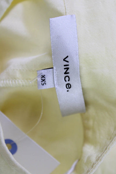 Vince Women Shirt Dress Yellow High Neck Long Sleeve Mid Calf Button Size 2XS