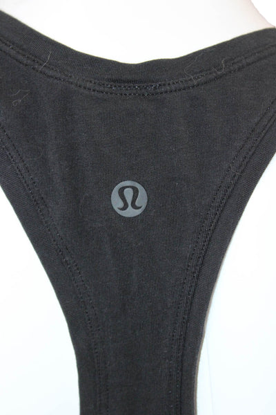 Lululemon Women Basic Sleeveless Tank Black Polyester Size 4