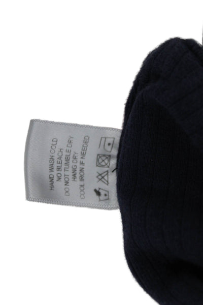 Privacy Please Womens Spaghetti Strap Square Neck Ribbed Sports Bra Navy Small