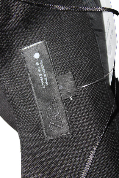 Zara Women Kimono Black V-Neck Tie Closure 100% Viscose Short Sleeve Size S