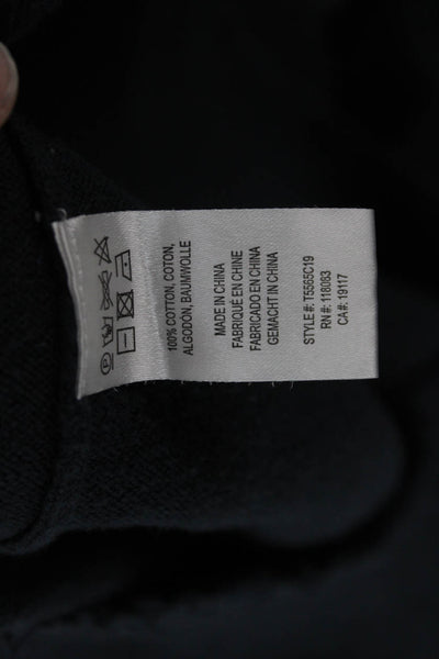 Minnie Rose Unisex Black Cotton Pullover Crew Neck Long Sleeve Sweater Size S