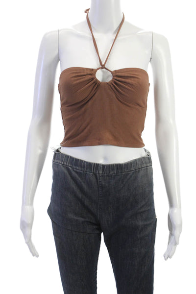 Wilfred Womens Cropped Sleeveless Tank Brown Tie 90s Size S