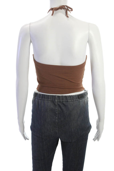 Wilfred Womens Cropped Sleeveless Tank Brown Tie 90s Size S