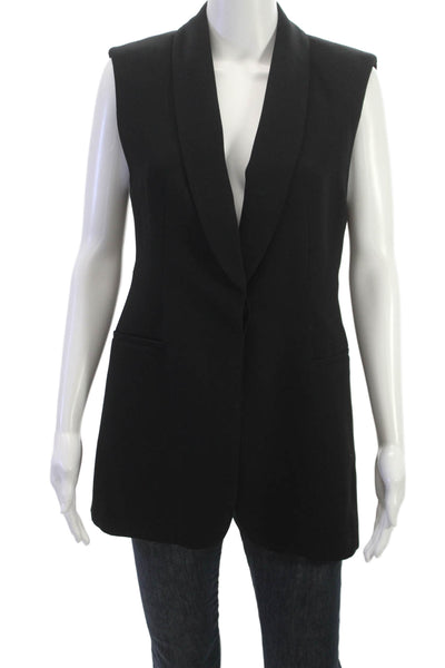 Zara Women Black Polyester Sleeveless Classic Vest Size S