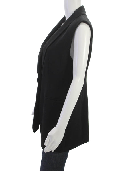 Zara Women Black Polyester Sleeveless Classic Vest Size S