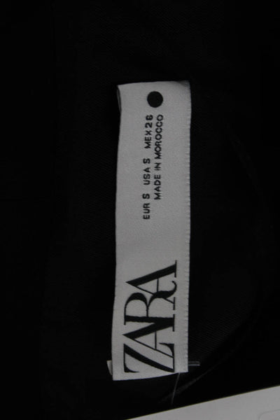 Zara Women Black Polyester Sleeveless Classic Vest Size S