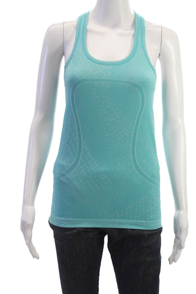 Lululemon Women Light Blue Sleeveless Basic Tank Round Neck Nylon Size 6