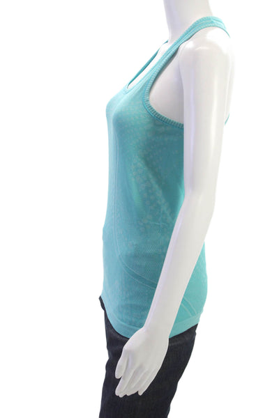Lululemon Women Light Blue Sleeveless Basic Tank Round Neck Nylon Size 6