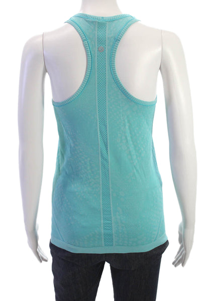 Lululemon Women Light Blue Sleeveless Basic Tank Round Neck Nylon Size 6