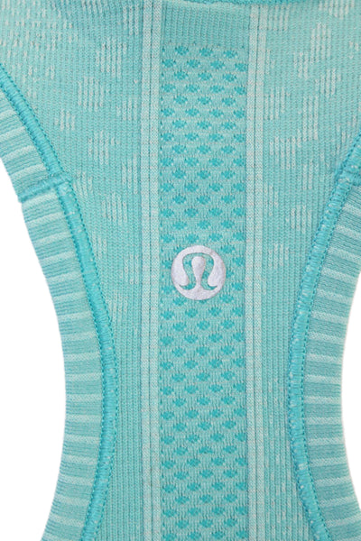 Lululemon Women Light Blue Sleeveless Basic Tank Round Neck Nylon Size 6