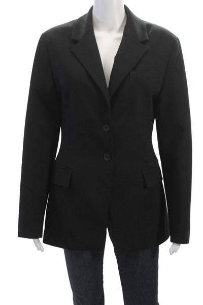 Zara Women Black Collared Button Blazer Classic Long Sleeve Size S