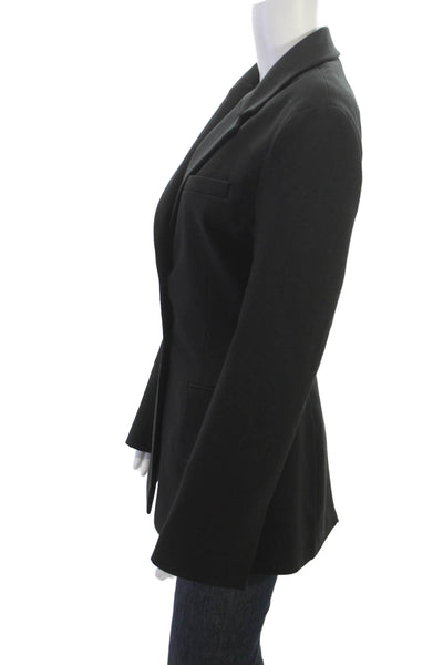 Zara Women Black Collared Button Blazer Classic Long Sleeve Size S