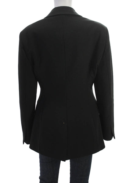 Zara Women Black Collared Button Blazer Classic Long Sleeve Size S