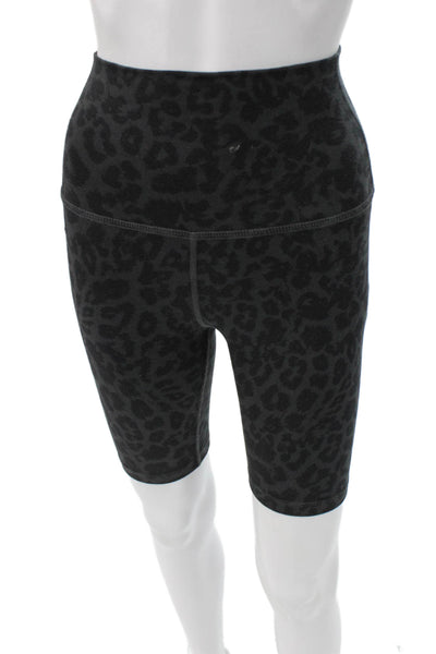 LNA Womens Black Leopard Biker Shorts Size XS