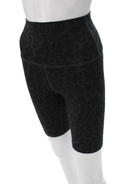 LNA Womens Black Leopard Biker Shorts Size XS