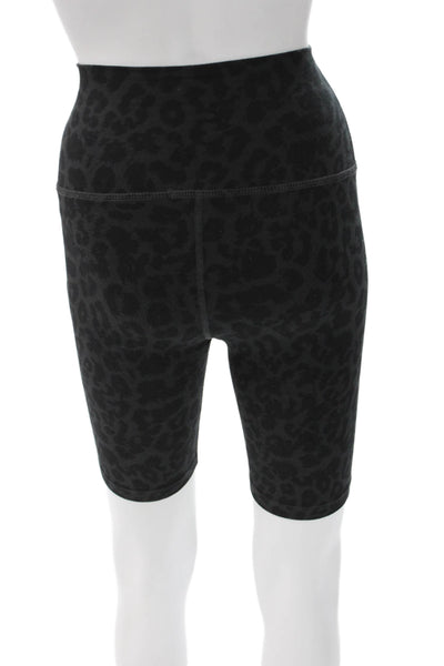 LNA Womens Black Leopard Biker Shorts Size XS