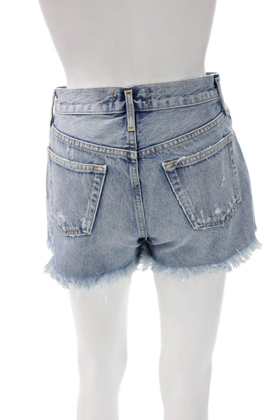 Agolde Unisex Light Blue 90s 100% Cotton Button Shorts Size 24