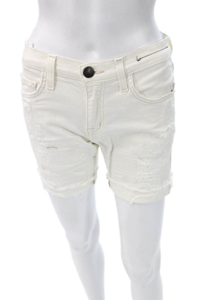 Current/Elliott Womens White Button Cotton Beach Shorts Size 23