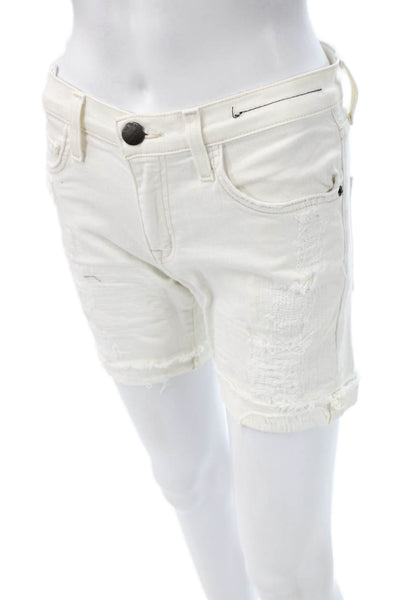 Current/Elliott Womens White Button Cotton Beach Shorts Size 23