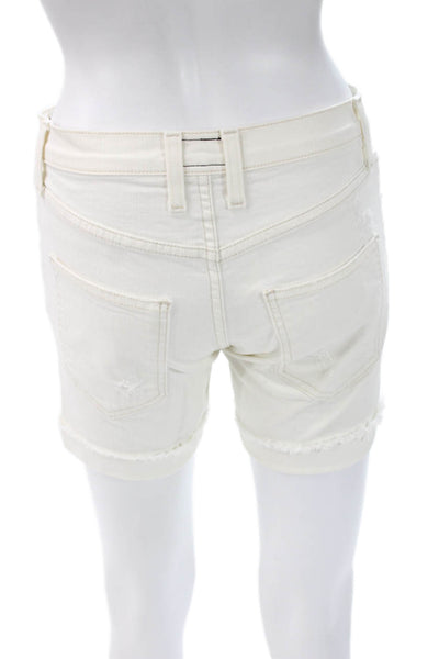 Current/Elliott Womens White Button Cotton Beach Shorts Size 23