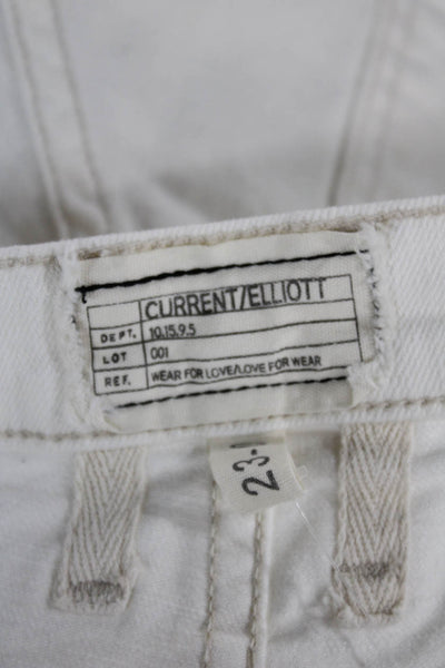 Current/Elliott Womens White Button Cotton Beach Shorts Size 23