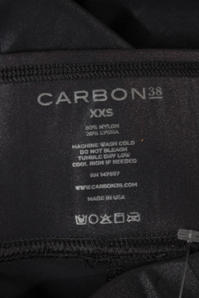Carbon 38 Unisex Biker Shorts Black 80% Nylon 20% Lycra Size 2XS