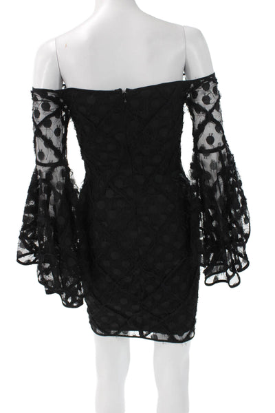 Milly Womens Bodycon Mini Dress Black Long Sleeve Polyester Blend Size 0