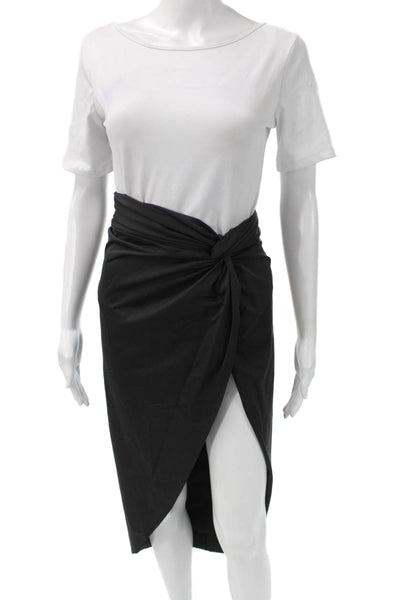 Skims Womens Wrap Long Skirt Black Size XS