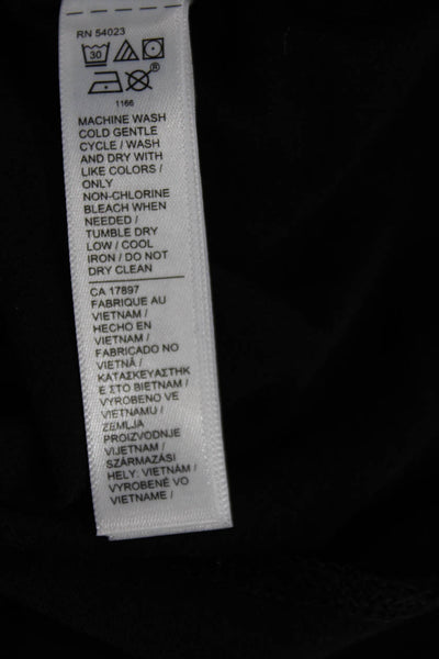 Athleta Womens Black Cotton Blend V-Neck Long Sleeve Basic Top Size 2XS