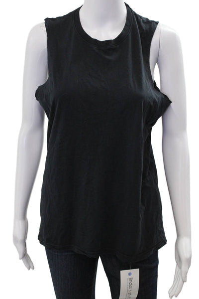 Everlane Womens Basic Tank Black Supima Cotton Crewneck Size L