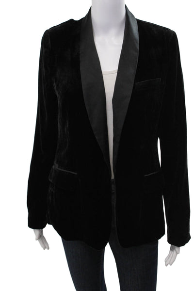 Joie Women Classic Black Blazer Solid Button Long Sleeve Rayon Size 6