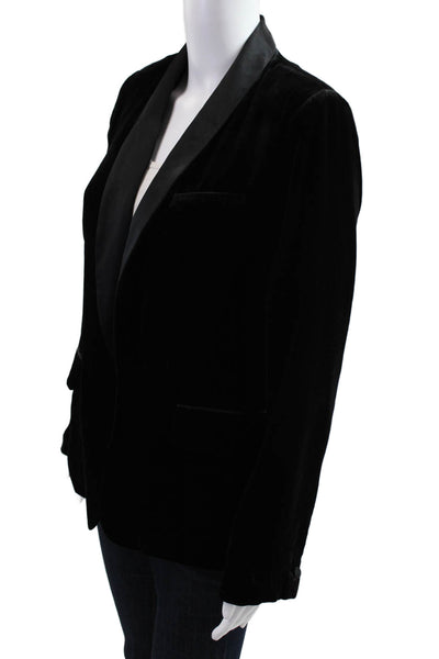 Joie Women Classic Black Blazer Solid Button Long Sleeve Rayon Size 6