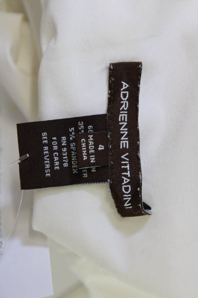 Adrienne Vittadini Women Tunic Blouse White Collared Button Long Sleeve Size 4