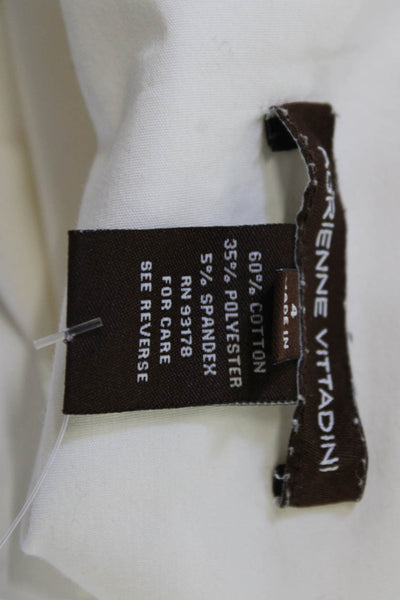 Adrienne Vittadini Women Tunic Blouse White Collared Button Long Sleeve Size 4