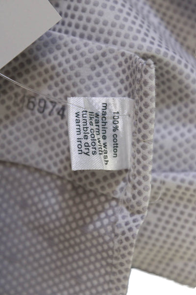Paul Fredrick Mens Point Spread Collar Gray Cotton Dress Shirt Size 16