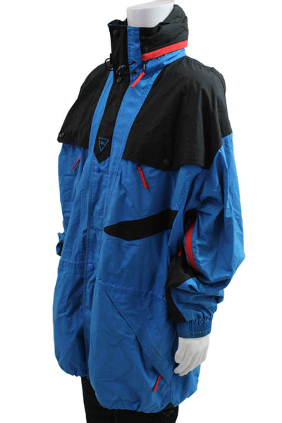 Helly Hansen Mens Black Raincoat Windbreaker High Neck Button Size 2XL
