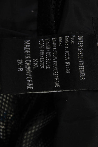 Helly Hansen Mens Black Raincoat Windbreaker High Neck Button Size 2XL