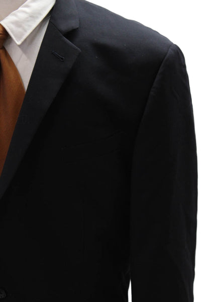John Varvatos Star USA Men Black Wool Blazer Button Collared Size 44