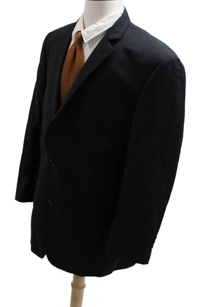 John Varvatos Star USA Men Black Wool Blazer Button Collared Size 44