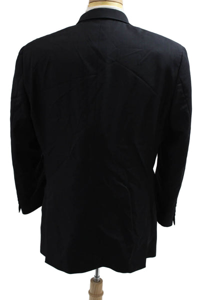 John Varvatos Star USA Men Black Wool Blazer Button Collared Size 44