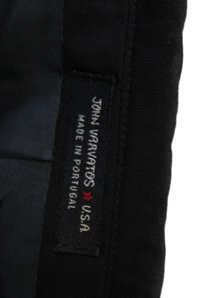 John Varvatos Star USA Men Black Wool Blazer Button Collared Size 44