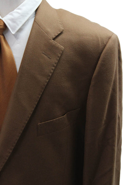 Napoli Di Nordstrom Mens Cashmere Brown Suit Jacket Button Classic Size 48
