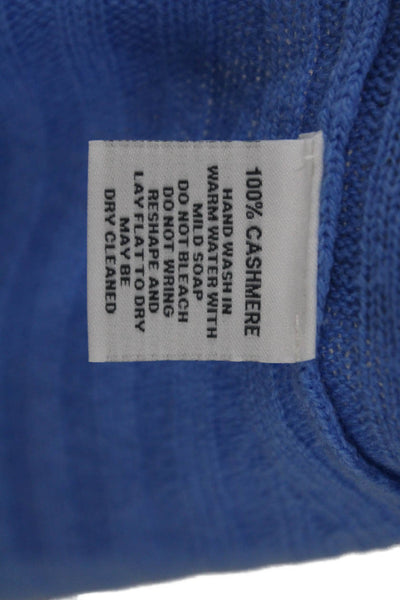 Alashan Womens 100% Cashmere Striped Cardigan Blue Long Sleeve Designer Size XS