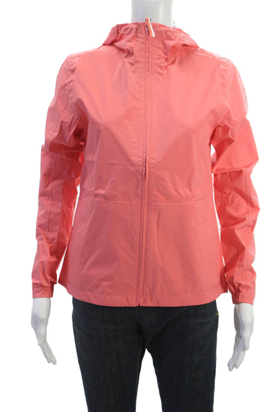 Spyder Womens Raincoat Windbreaker Jacket Pink High Neck Zip Cotton Size XS