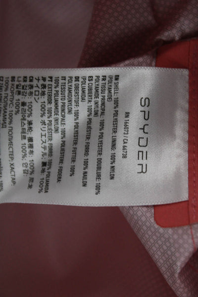 Spyder Womens Raincoat Windbreaker Jacket Pink High Neck Zip Cotton Size XS