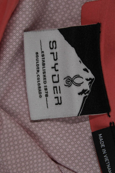Spyder Womens Raincoat Windbreaker Jacket Pink High Neck Zip Cotton Size XS