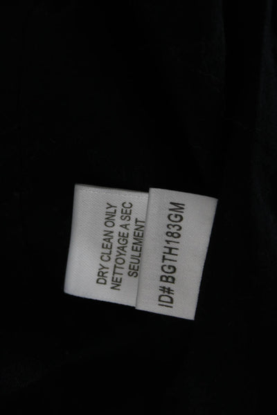 BCBG Max Azria Women Blazer Black Rayon Silk Collared Button Long Sleeve Size S