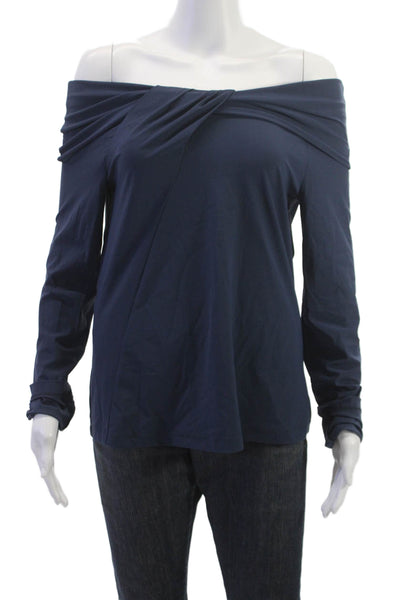 Porto Womens Dark Blue Long Sleeve Top Polyester Elastane Size 1