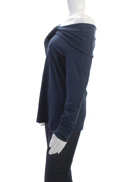 Porto Womens Dark Blue Long Sleeve Top Polyester Elastane Size 1